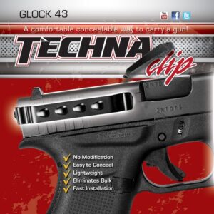 TECHNA CLIP HANDGUN RETENTION - CLIP FOR GLOCK 43 RIGHT/LEFT