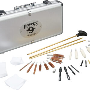 HOPPES DELUXE GUN CLEANING KIT - BRASS ROD 31PC W/ALUMINUM BOX