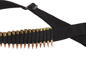 BULLDOG RIFLE AMMO BELT HOLDS - 24 CARTRIDGES ADJUSTABLE BLK