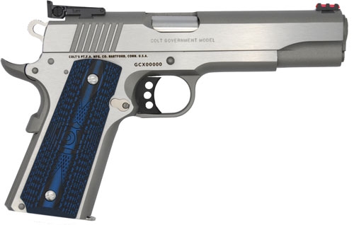 COLT GOLD CUP LITE 45ACP 5" - 8RD STAINLESS BLUE G10 GRIPS - Image 2