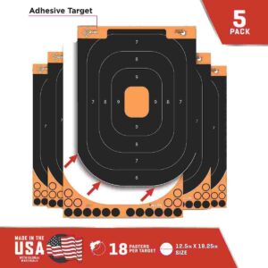 Allen Adhesive Splash Handgun Training Target 12x18" Orange and Black 5/ct