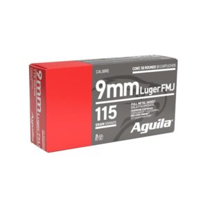 Aguila Handgun Ammunition 9mm Luger 115 gr FMJ 1150 fps 50/ct