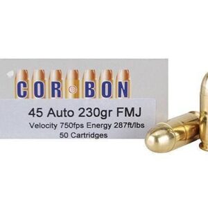 Corbon Self-Defense JHP Handgun Ammunition .45 ACP (+P) 230 gr JHP 950 fps 20/box