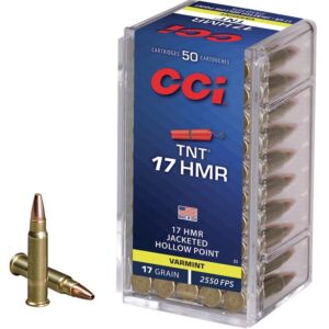 CCI TNT Rimfire Ammunition .17 HMR 17 gr TNT JHP 2550 fps 50/ct