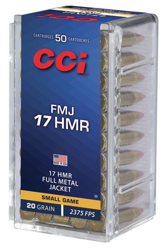 CCI FMJ Rimfire Ammunition .17 HMR 20 gr FMJ 2375 fps 50/ct