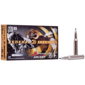 Federal Terminal Ascent Rifle Ammunition .270 Win 136 gr 3000 fps 20/ct