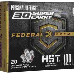 Federal Personal Defense HST Handgun Ammunition .30 SC 100 gr JHP 1250 fps 20/ct