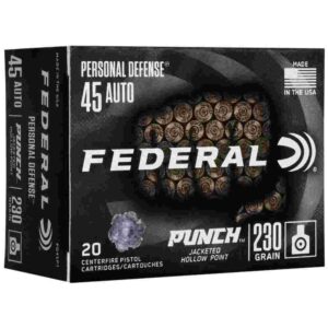 Federal Personal Defense Punch Handgun Ammunition .45 ACP 230 gr JHP 890 fps 20/ct