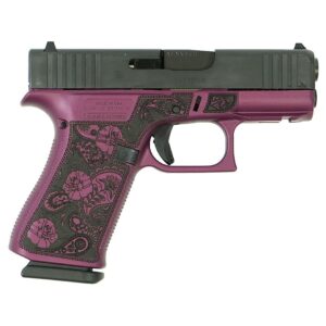 Glock 43X "Paisley Grip" Black Cherry Handgun 9mm Luger 10rd Magazines(2) 3.4" Barrel Accessory Rail USA Made