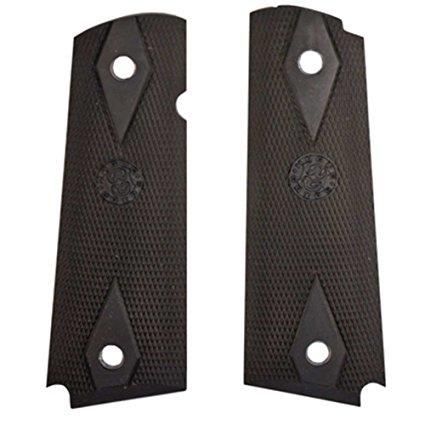Hogue Colt Government Grips .45 1911 Rubber Grips Panels Checkered with Diamonds - Black