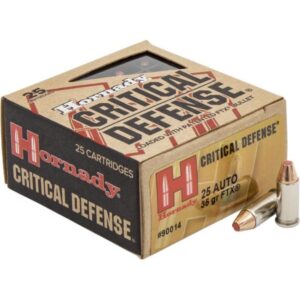 Hornady Critical Handgun Ammunition .25 Auto 35 gr FTX 900 fps 25/ct