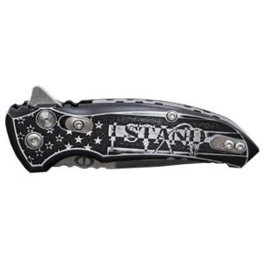 Hogue X1-Microflip 2.75" Knife Custom Outlaw Ordnance -  I Stand Engraving