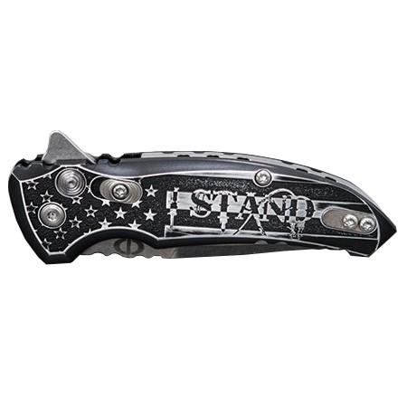 Hogue X1-Microflip 2.75" Knife Custom Outlaw Ordnance - I Stand Engraving