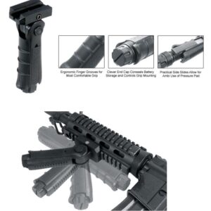 Leapers Ergonomic Ambidextrous 5-position Foldable Foregrip - Black
