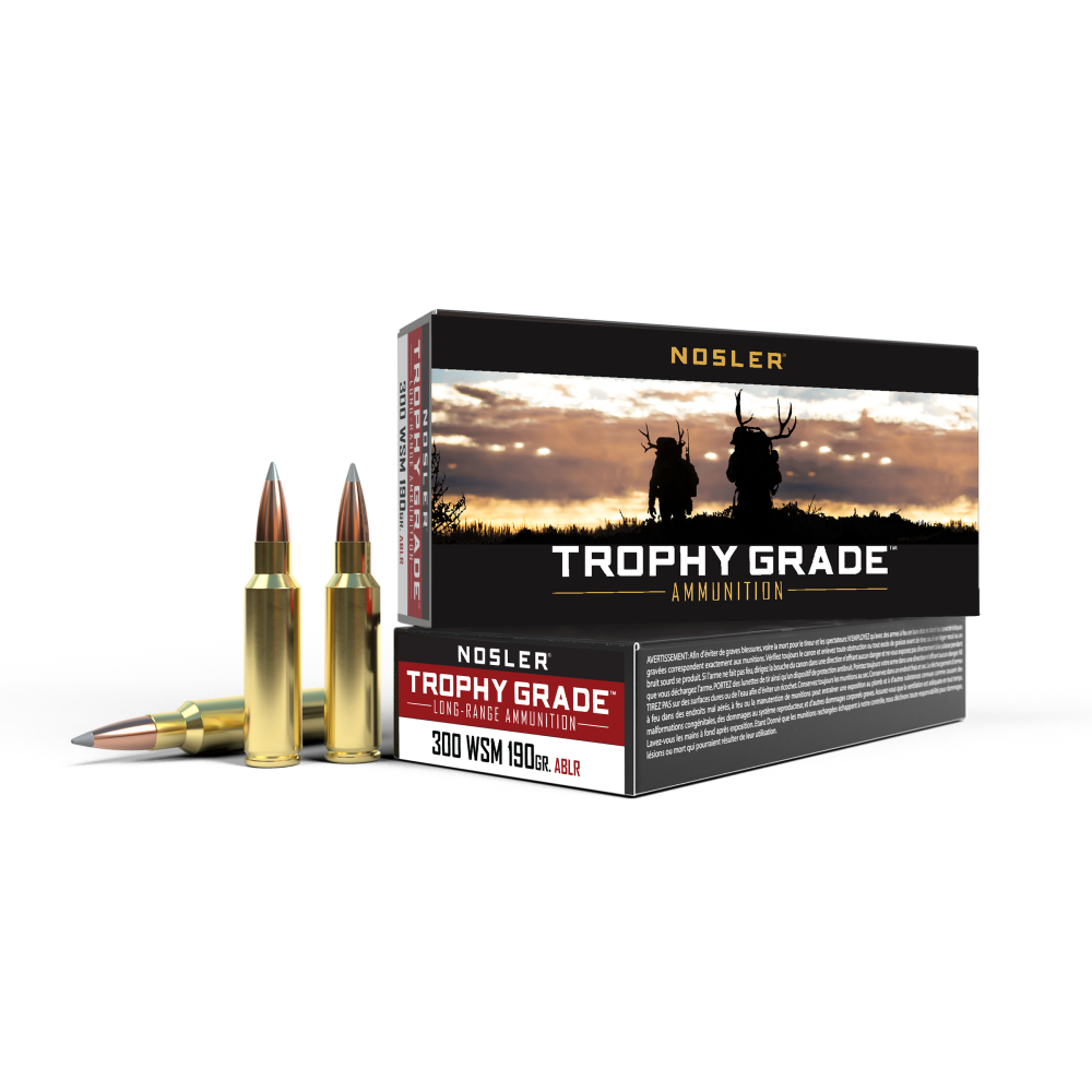 Nosler Accubond Long Range Trophy Grade Rifle Ammunition .300 WSM 190 gr PT 2875 fps 20/ct