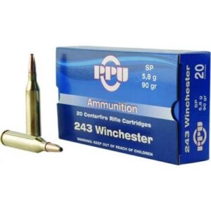 PPU Rifle Ammunition .243 Win 90 gr SP 3100 fps  20/ct