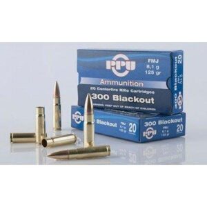 PPU Standard Rifle Ammunition .300 AAC Blackout 125 gr HPBT 1340 fps 20/ct