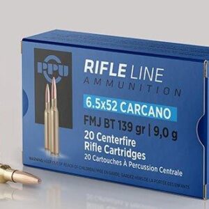 PPU Rifle Ammunition 6.5mm x 52 Carcano 139 gr FMJ-BT 2525 fps 20/ct