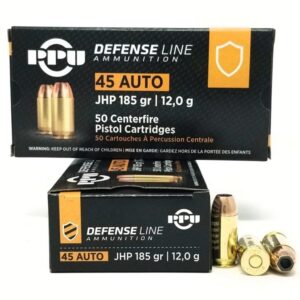 PPU Defense Handgun Ammunition  .45 Acp 185 gr JHP 935 fps 50/ct