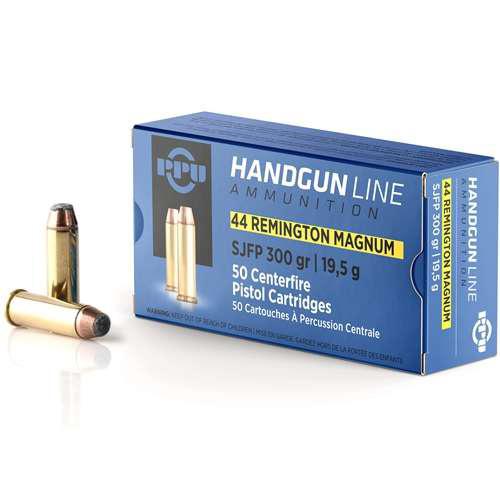 PPU Handgun Ammunition .44 Mag 300gr SJFP 1279 fps 50/ct