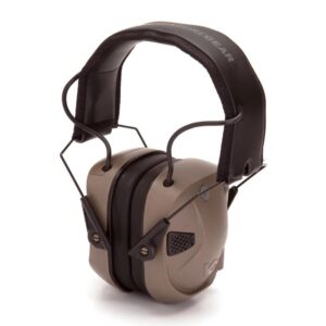 Pyramex Amp BT Electronic Earmuff 26dB Tan with Bluetooth