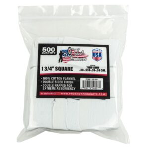 Pro-Shot 1 3/4" Square 100% Cotton Patches 500/ct