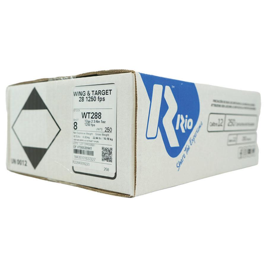 Rio Wing & Target Shotshells 12ga 1oz 2-3/4" 1250 fps #8 250/ct Case (10 Boxes of 25/ct)