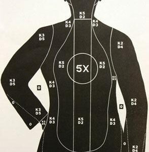 Speedwell Police Qualification Silhouette New Standard 5 X Ring - 200/Pack -27" X 38"