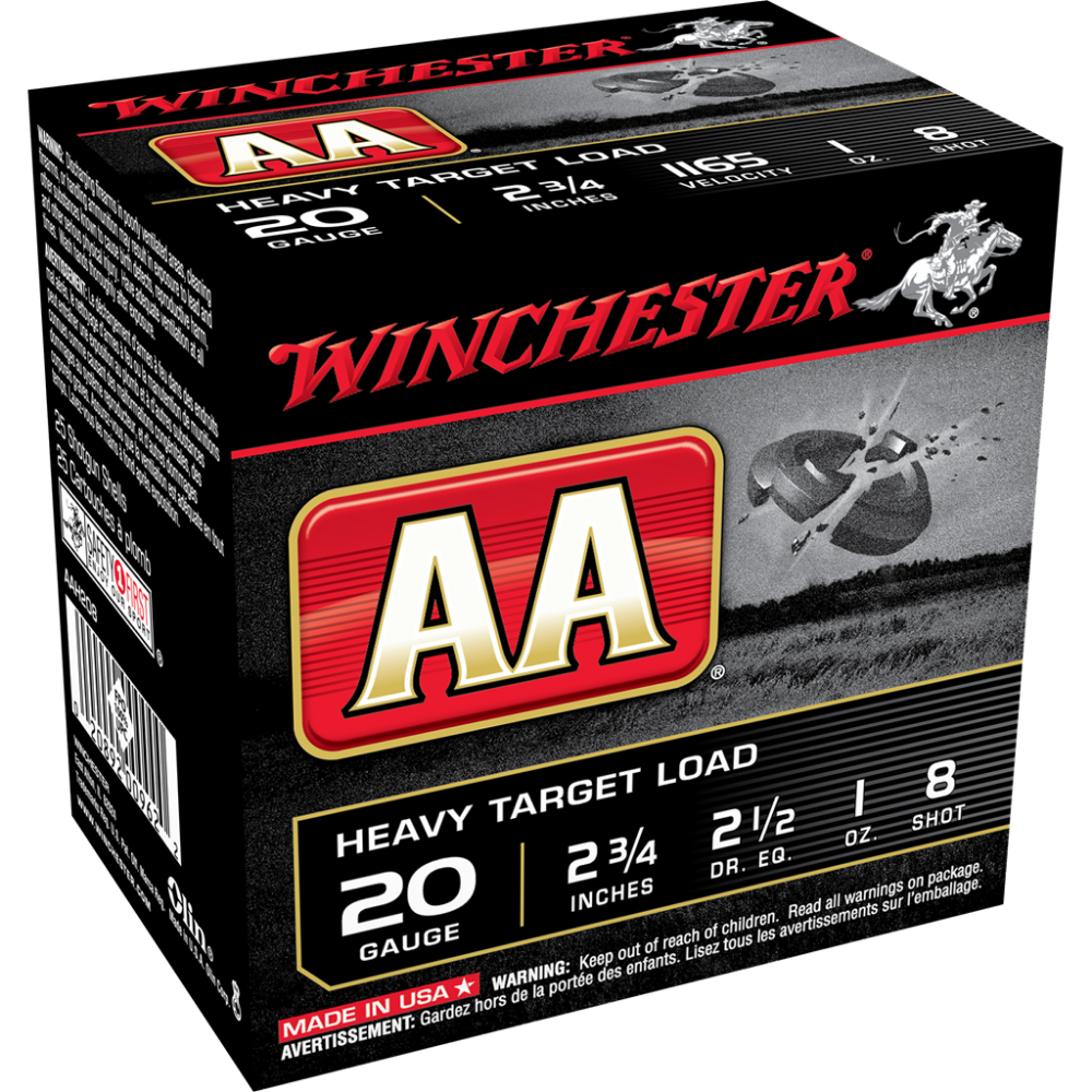 Winchester AA Target 20 ga 2-3/4" 1 oz #8 - 25/ct