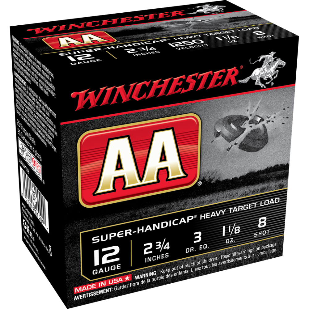 Winchester AA Target 12 ga 2-3/4" 1-1/8 oz #8 1250 fps - 25/ct