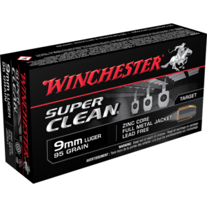 Winchester Super Clean NT Handgun Ammunition 9mm Luger 95 gr. FMJ 1225 fps 50/ct