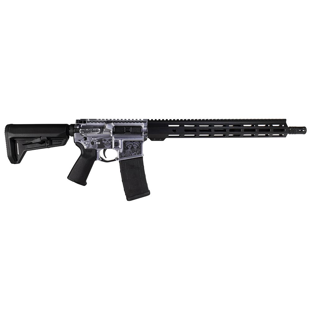 Shark Coast Tactical "Day of the Dead" Rifle 5.56mm 10rd Magazine 16" Barrel 15" MLOK Handguard California Compliant