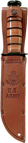KA-BAR FIGHTING/UTILITY KNIFE - 7" W/LEATHER SHEATH US ARMY - Image 2