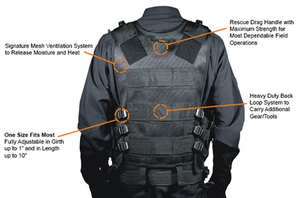 UTG TACTICAL VEST V547 BLACK - LAW ENFORCEMENT - Image 3
