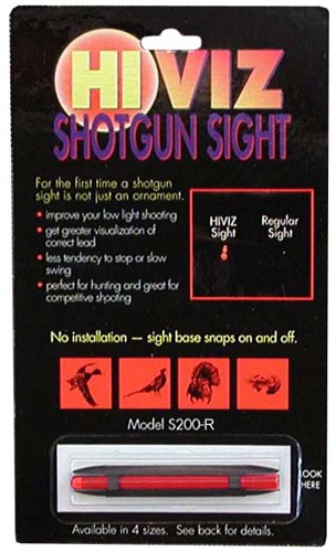 HIVIZ SHOTGUN FRONT SIGHT - MAGNETIC RIB .171-.265" RED - Image 2
