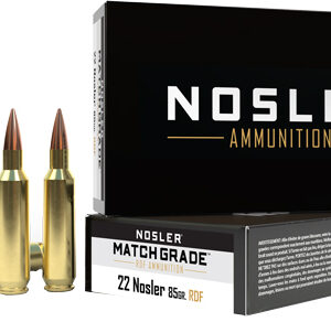 NOSLER MATCH GRADE 22CM - 85GR RDF HPBT 20RD 10BX/CS