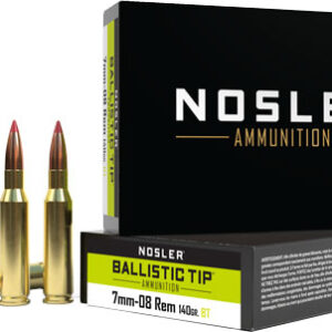 NOSLER BT 7MM-08 REM 140GR - BALLISTIC TIP 20RD 10BX/CS