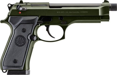 BERETTA 92FS 9MM 4.9" 18RD - OD GREEN THREADED