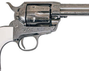 CIMARRON FRONTIER 357MAG PW FS - 4.75" ENGRAVED NICKEL/IVORY
