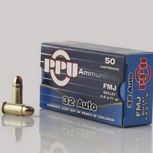 PPU Handgun Ammunition .32 ACP 71 gr FMJ 903 fps 903 fps 50/ct