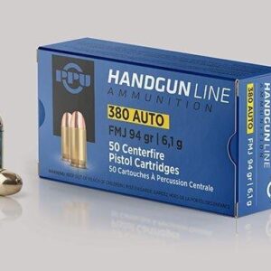 PPU Handgun Ammunition .380 ACP 94 gr FMJ 951 fps 951 fps 50/ct
