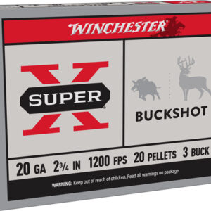WINCHESTER SUPER-X 20GA 2.75" - #3 BUCK 20 PELLETS 5RD 50BX/CS