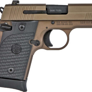 SIG P938 EMPEROR SCORPION 9MM - SAO (1)6RD&(1)7RD SIGLITE FDE