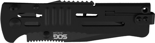 SOG KNIFE SLIM JIM BLACK TINI - BLACK CLIP POINT 3.18" BLADE - Image 2