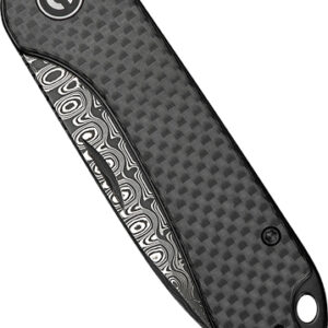 CIVIVI KNIFE ELEMENTUM SLIP - JOINT 2.9" CRBN FBR/DAMASCUS