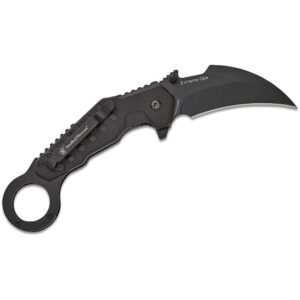 Smith & Wesson Extreme Ops Karambit Assisted Folding Knife 3" Hawkbill Blade Black