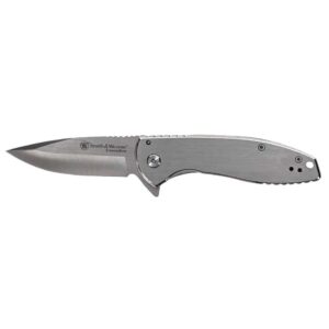 Smith & Wesson KT Executive Platinum Folding Knife 3" Drop Point Blade Silver