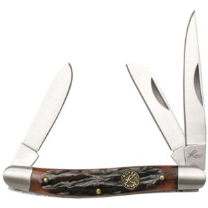 Roper Knives Stockman Chaparral Series Pocket Knife 3 Blades 2-1/2" Brown Bone
