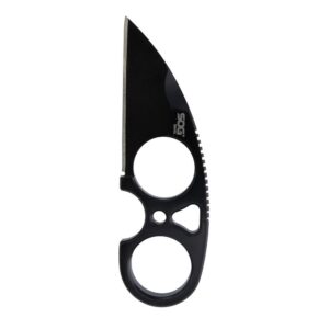SOG Knives Snarl Blackout Fixed Blade Knife 2.3" Sheepsfoot Blade Black Blister