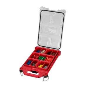 Slim milwaukee packouts open showing hardware inside